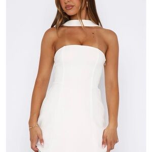 Good Graces Halter Mini Dress (white)